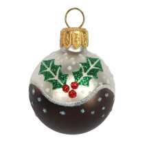 Mini Christmas Pudding Bauble | Small Christmas Tree Bauble Christmas Tree Hanging Ornament | Hanging Decoration For Christmas Tree - 4cm
