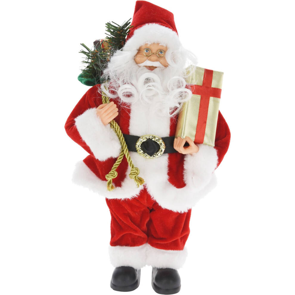 Carousel Home Traditional Father Christmas Figure | Standing Santa Claus Ornament Santa Claus | Santa Figurine Father Christmas Decorations Indoor - 30cm - Image 3