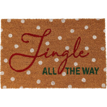 Jingle All The Way Christmas Doormat | Rectangular Entrance Christmas Welcome Door Mat | Non-slip PVC Backed Natural Coir Festive Doormat - 59x39cm