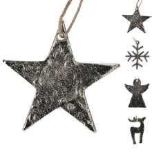 Metallic Christmas Bauble | Silver Metal Christmas Tree Ornament | Hanging Decoration for Christmas Tree - 7cm ~ Design Varies One Supplied