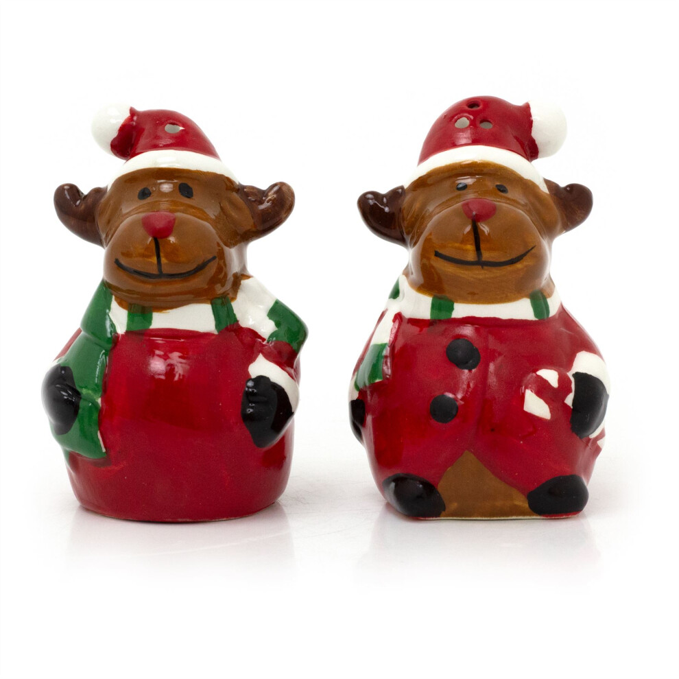 Christmas Reindeer Salt and Pepper Pots | Festive Salt And Pepper Set Xmas Salt And Pepper Shakers | Christmas Characters Cruet Sets