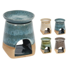 Ceramic Oil Burner | Tea Light Wax Melt Burner | Elegant Wax Melt & Essential Oil Warmer in Assorted Colours - One Supplied
