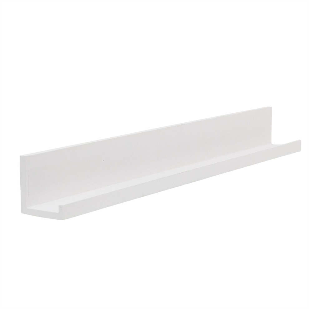 Slim White Wall Shelf | Floating Spice Rack Ornament Photo Display Shelf | Wall Mounted White Ledge Shelf - 58cm