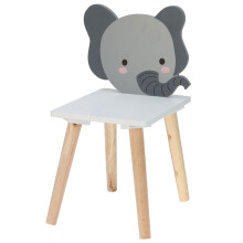 Childrenâs Wooden Elephant Chair | Small Square Wooden Animal Stool for Kids | Childs Bedroom Nursery Furniture - 24x29.5x52cm