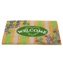 The Flower Shop Doormat | Rectangular Entrance Floral Welcome Door Mat | Non-slip Pvc Backed Natural Coir Doormat - 60x40cm