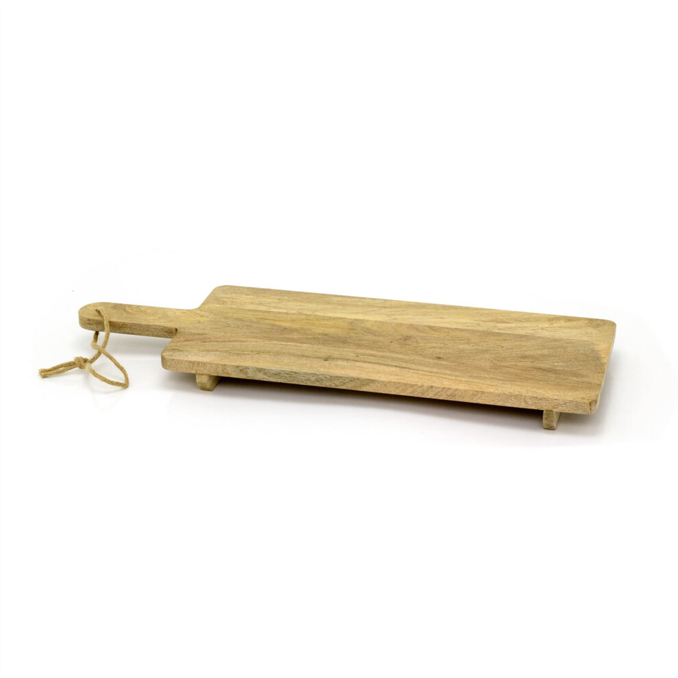 Extra Large Mango Wood Chopping Board On Legs | Rustic Wooden Kitchen Cutting Board Serving Board Platter | Traditional Wooden Chopping Board - 70cm
