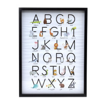 Baby Alphabet A-Z Animal Print Frame | Animal Alphabet Learning Framed Print | Baby Childrens Nursery Decor A-Z Letter Wall Art Print Picture Frame