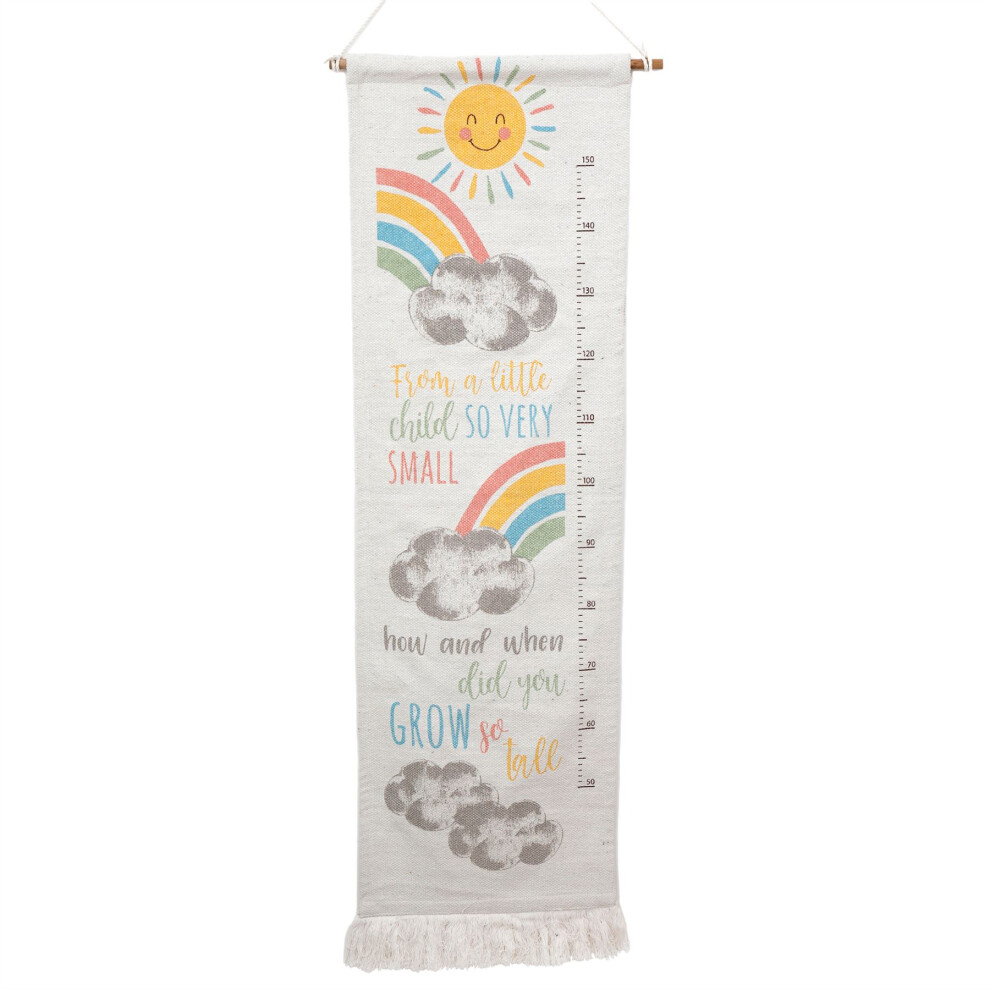 Children's Cotton Rainbow Height Chart | Kids Growth Chart Wall Hanging Sunshine Height Chart | Fabric Wall Height Chart For Kids 50 To 150 cm