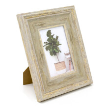 4x6 Antique Style White Washed Photo Frame | Wall Mounted Single Aperture 6x4 Picture Frame | Freestanding Picture Frame Tabletop Photo Frame
