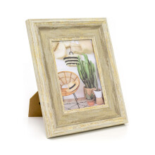 5x7 Antique Style White Washed Photo Frame | Wall Mounted Single Aperture 6x4 Picture Frame | Freestanding Picture Frame Tabletop Photo Frame
