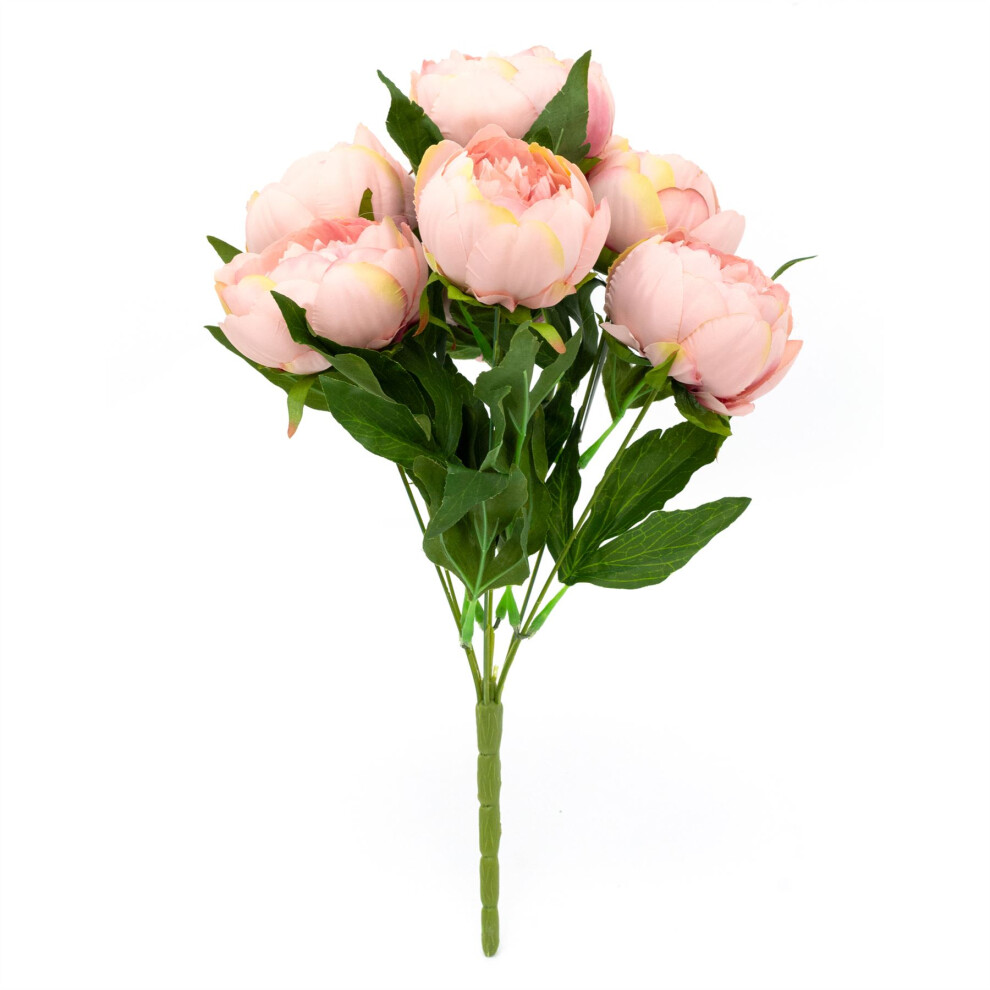 Artificial Peony Bouquet | Faux Peonies Flowers Artificial Flower Posy Wedding Flowers Centerpiece | Floral Spray Fake Flower Spray - Pink