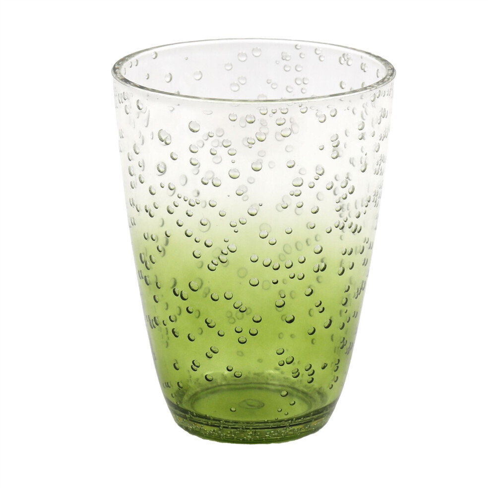 Green Bubbles Plastic Tumbler Glasses | Plastic Drinking Glasses Clear Plastic Glasses | Reusable Drinkware Outdoor Drinks Glasses - 400ml