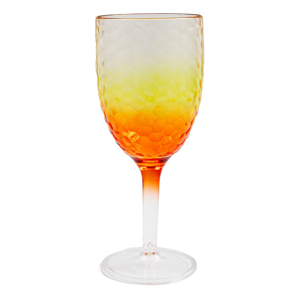 Orange Ombre Plastic Wine Glass | Reusable Plastic Wine Glass Goblet Garden Picnic Glass Wine | Reusable Drinkware Outdoor Wine Glass
