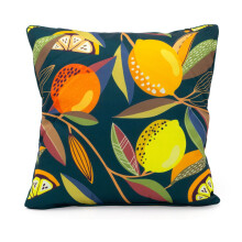 38cm Citrus Zest Scatter Cushion | Chair Cushions For Kitchen Garden Dining Room Throw Pillow | Indoor Outdoor Filled Cushion - Teal