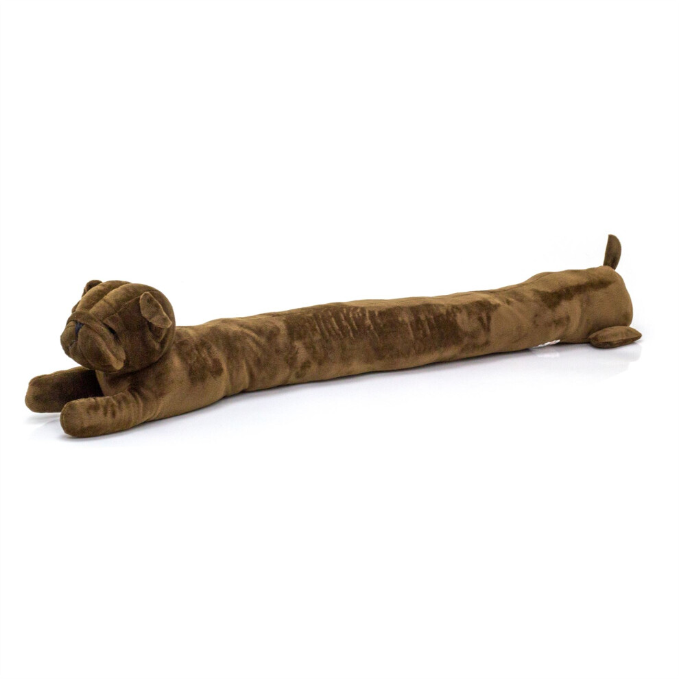 Pug Draught Excluder | Plush Fabric Pug Dog Draft Excluder Animal Door Draught Excluder | Draught Excluder For Doors Door Draught Cushion - Brown