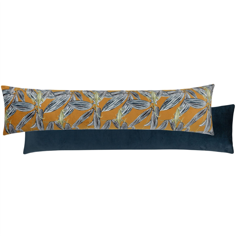 Carousel Ebon Wilds Draught Excluder Saffron | Exotic Lizard Draught Excluder For Doors Door Draught Cushion | Velvet Fabric Draft Excluder Door Cushion - 88Cm