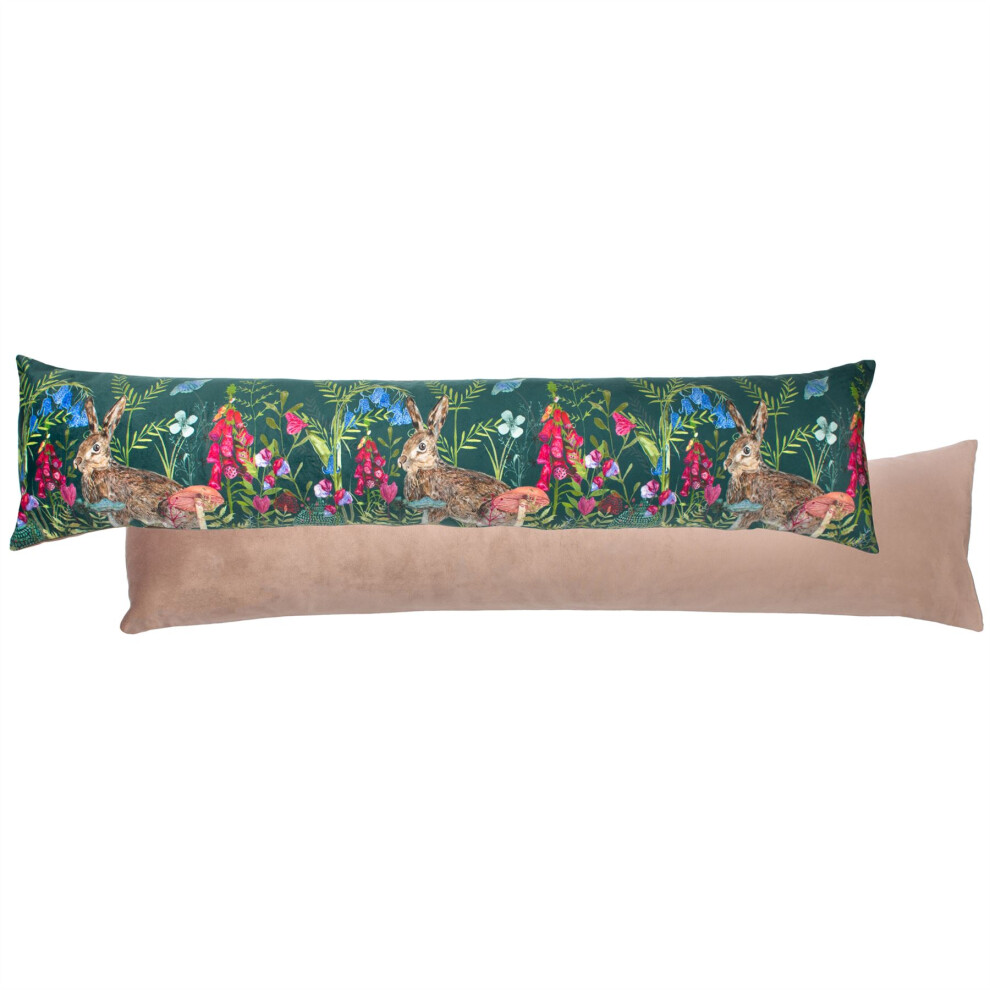 Willow Hare Draught Excluder | Woodland Rabbit Draught Excluder For Doors Door Draught Cushion | Velvet Fabric Draft Excluder Door Cushion - 88cm