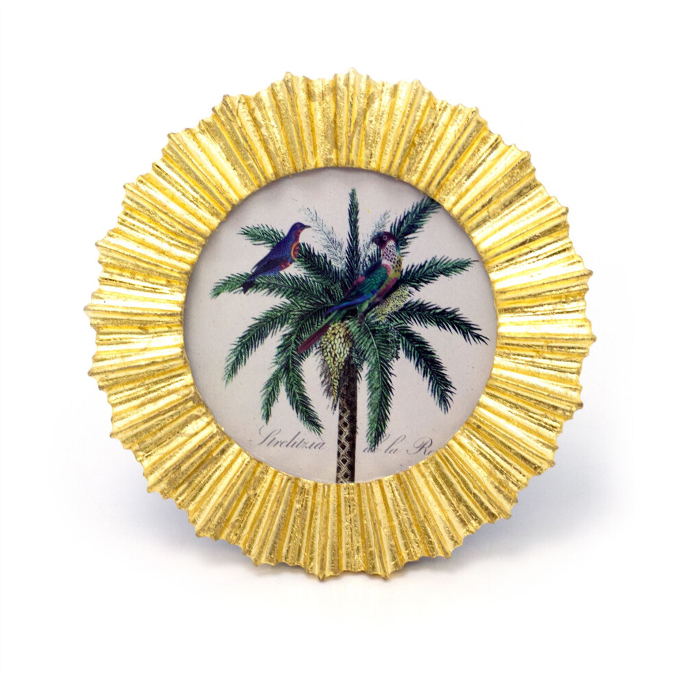 Mini Gold Resin Sunburst Photo Frame | Vintage Antique Style Sun Design Picture Frame | Single Aperture Ornate Picture Frame Photo Holder - 14cm