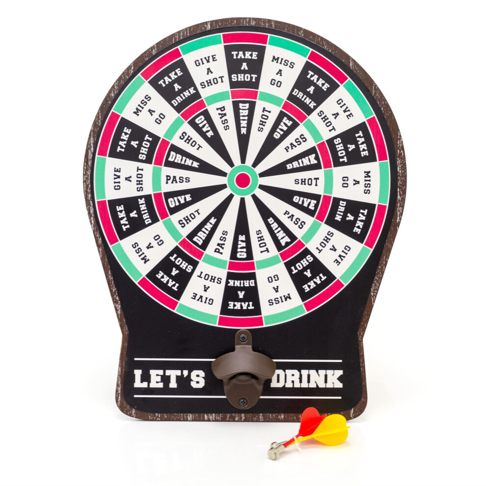 Carousel Dartboard Drinking Game | Magnetic Dart Board Drinking Game With Bottle Opener | Shot Roulette Dartboard Wall Mounted Adult Drinking Game - 40Cm