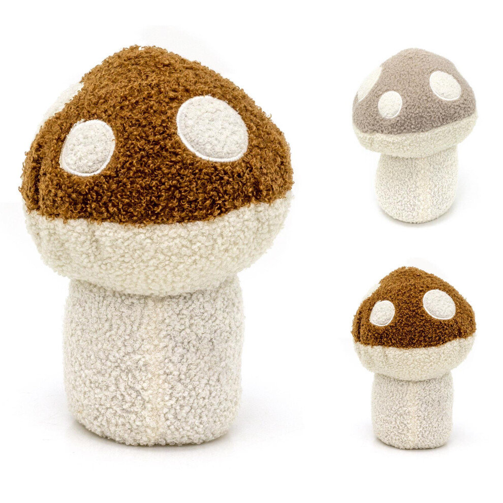 Carousel Mushroom Doorstop | Boucle Fabric Toadstool Door Stop Mushroom Shaped Door Stop | Decorative Mushroom Door Stopper - 22Cm ~ Colour Varies One Supplied