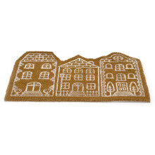 House Shaped Doormat | Entrance Welcome Indoor Outdoor Door Mat | Non-slip PVC Backed Natural Coir Doormat - 70x50cm