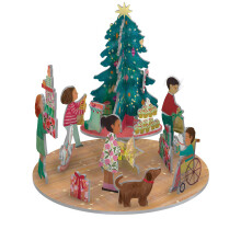 3D Pop & Slot A Christmas Party Scene | Festive Christmas Tree Diorama Decoration Set | Build Your Own 3D Christmas Centrepiece