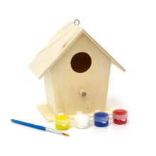 Art And Craft Set Children's Paint Your Own Bird House | DIY Bird House Kit Wooden Hanging Bird Box | Kids Art Set Craft Kits For Kids - 12.5cm