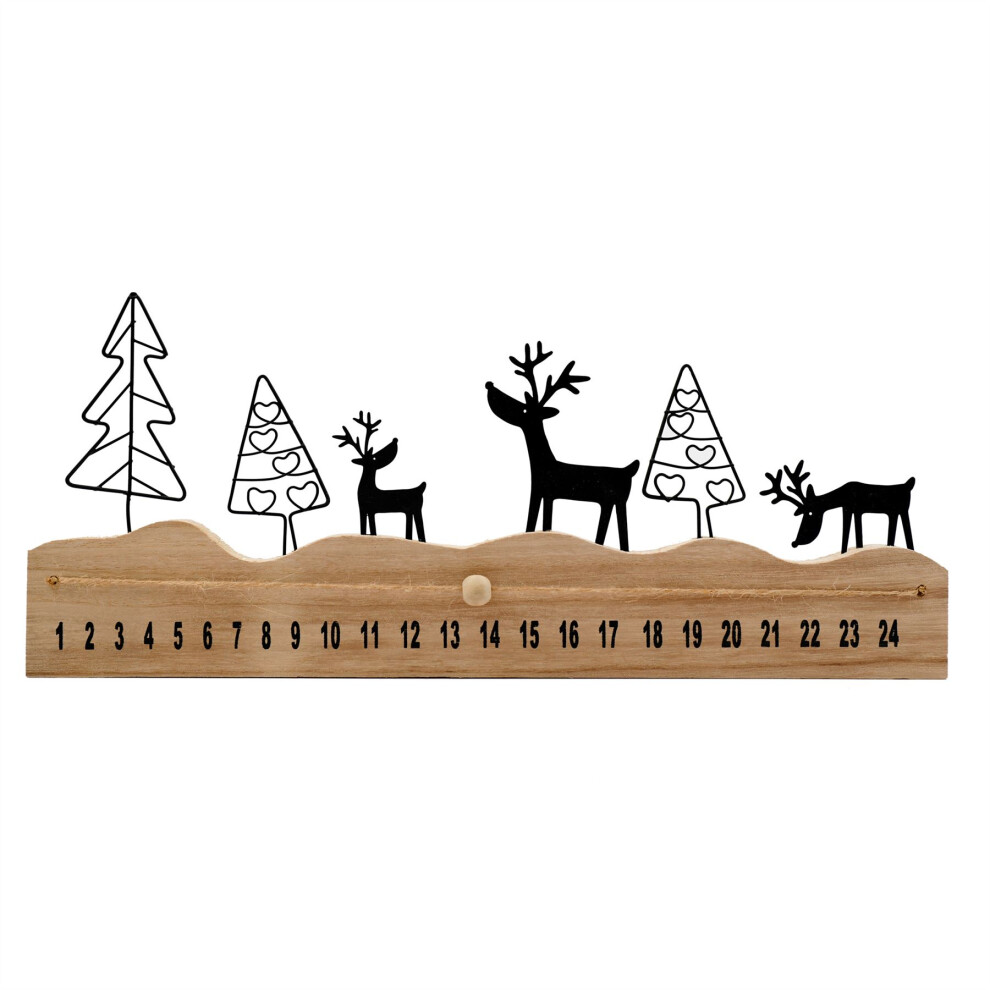 Carousel Reindeer Scene Christmas Advent Calendar | Deer Forest 24-Day Countdown To Christmas Calendar | Woodland Reusable Family Xmas Advent Calendars - 35Cm
