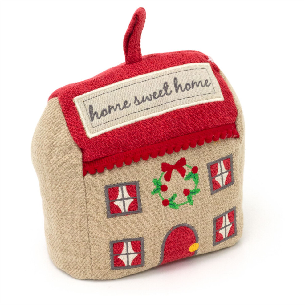 Carousel Home Sweet Home Christmas Cottage Doorstop | Festive Christmas House Door Stop Decorative Fabric Home Doorstop | Novelty Xmas Door Stopper - 17Cm