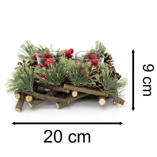 Carousel Handcrafted Christmas Double Tealight Candle Holder ~ Xmas Table Centrepiece 2