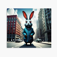 (Surreal bunny rabbit photo art =4207) Canvas Print DIY Framed Kit Wall Art Room Decor 16x20 inch or 18x18"
