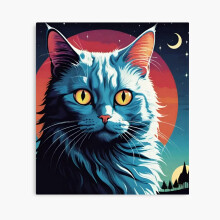 (Cute cat photo art=4597) Canvas Print DIY Framed Kit Wall Art Room Decor 16x20 inch or 18x18"