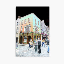 (Chrome Colorful City of Dublin, Ireland, old pub=5823) Canvas Print DIY Framed Kit Wall Art Room Decor 16x20 inch or 18x18"