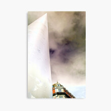 (Chrome Colorful City of Dublin, Ireland. The Needle of Dublin and clouds=5632) Canvas Print DIY Framed Kit Wall Art Room Decor 16x20 inch or 18x18"