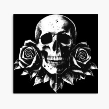 (Dark Art Skull Roses Flower Death Horror Grunge Vintage Tattoo=8625) Canvas Print DIY Framed Kit Wall Art Room Decor 16x20 inch or 18x18"