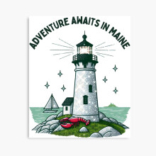 (Adventure Awaits in Maine=10537) Canvas Print DIY Framed Kit Wall Art Room Decor 16x20 inch or 18x18"