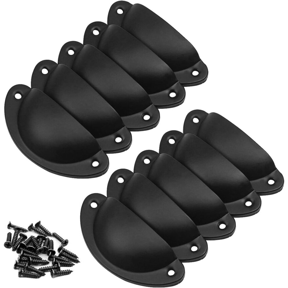 Door Knobs Set Of 10 Handles Vintage Furniture Knobs Metal Shell Drawer Knobs And Furniture Knob For Cupboards Wardrobe Dresser Drawers Black 9469042587350
