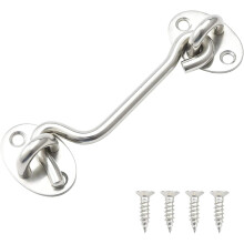 Door Locks & Bolts, Cabin Hook, Window Bracket for Silent Spacer, Stainless Steel, 100mm, Silver
