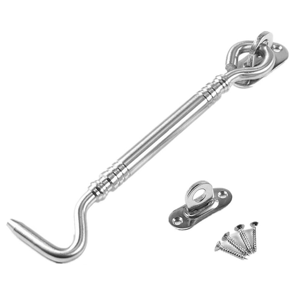 Cabin Hook, Gate Latch 8 Inch Stainless Steel Eye Shed Gate Latch For Shed Door Garage Door Windows Cabin 9469042587749