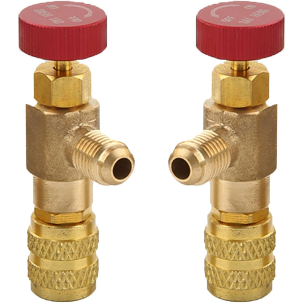 2Pcs Liquid Safety Valve Adapter, R410a R22 Safety Valve, Refrigerant Control Valve, Air Conditioning Cooling Valve, For Air Conditioning Flow Valves 9469042587855