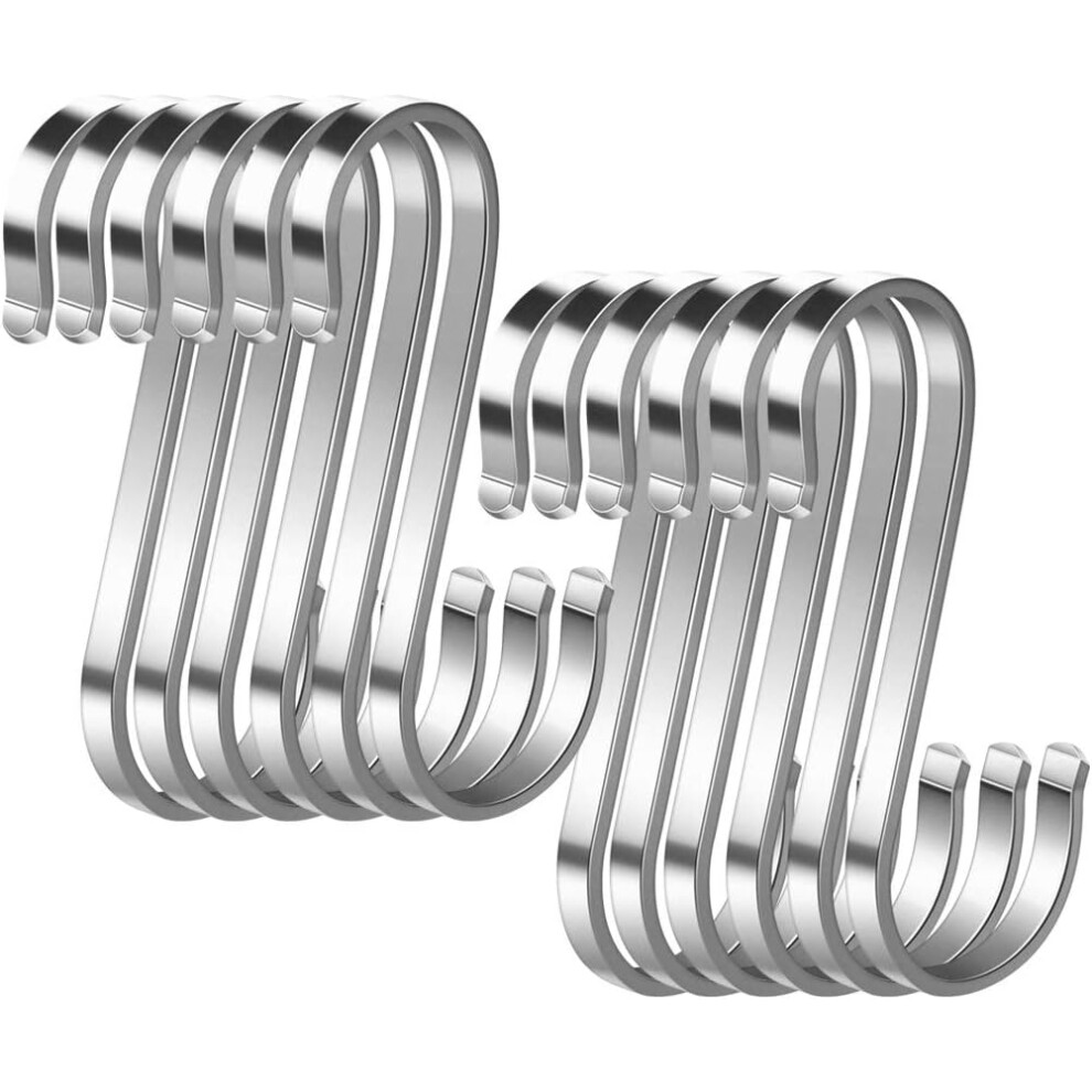 12 Pack S Hooks Multifunctional Hanging Hooks Stainless Steel S Shaped Hooks S Hook For Bathroom Bedroom Office Kitchen 9469042588272