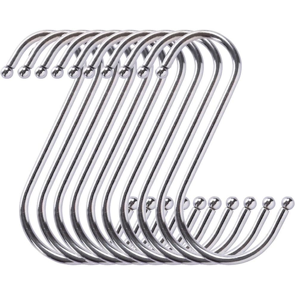 10 Pack Large S Shaped Hooks Hanging Kitchen Hooks Stainless Steel S Hooks For Hanging Kitchen Utensils For Bathroom Bedroom Office And Kitchen 9469042588265