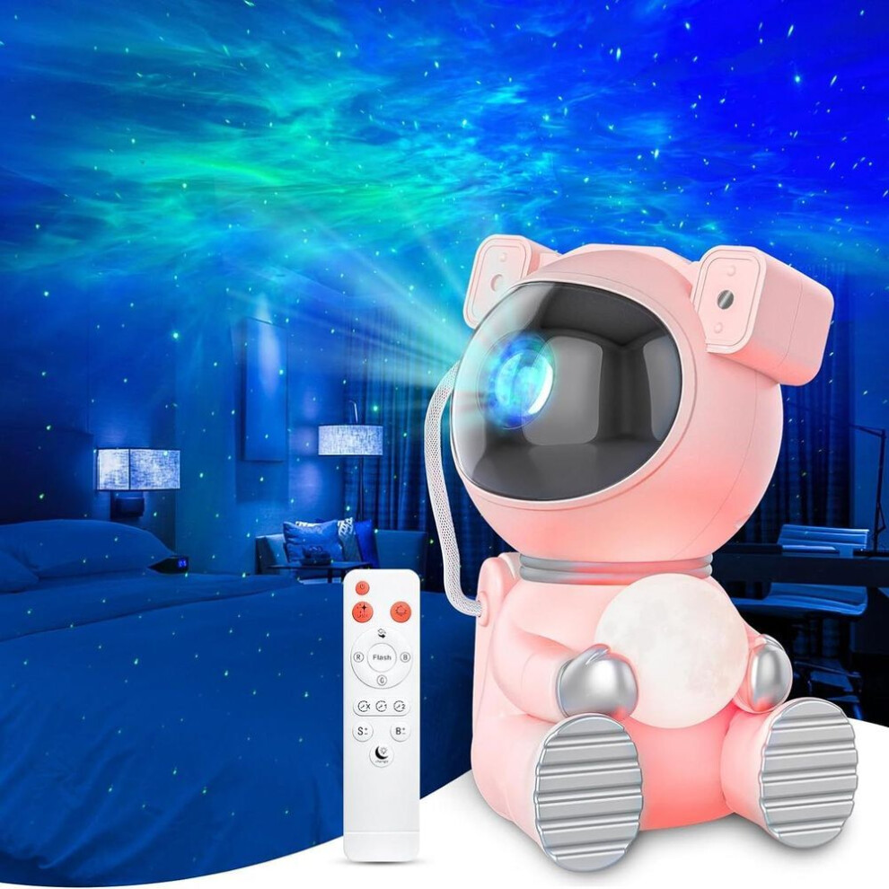 (pink) Astronaut Light Projector, Galaxy Projector For Bedroom, Star Projector With Moon Lamp, Led Nebula Night Light For Kids, Room Decor, Party, Gift