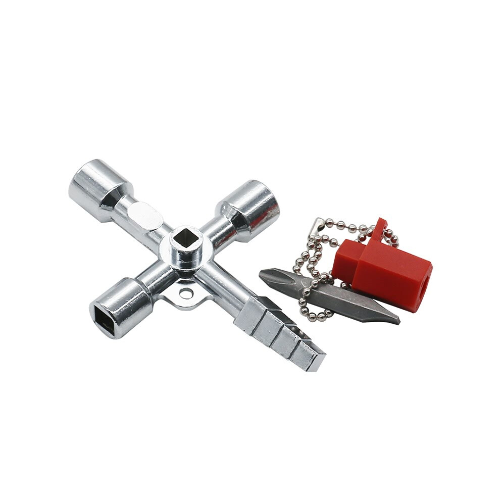 2Pcs Universal Key Electrical Cabinet Triangle Key Square Key For Train Electrical Cabinet Elevator Multifunctional Hand Tool 9469042590794
