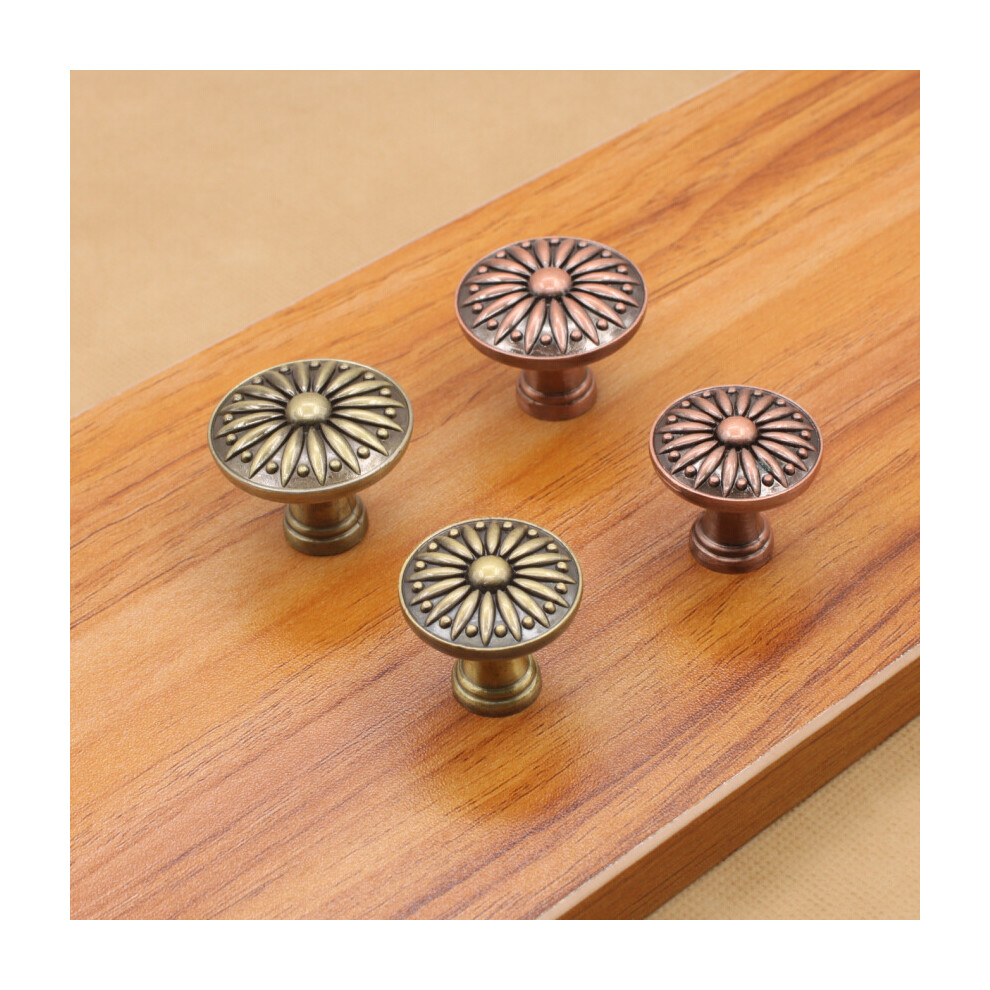 4Pcs Drawer Knob Pull With Flowers Pattern Antique Brass Door Handles Cabinet Furniture Handle 9469042591975