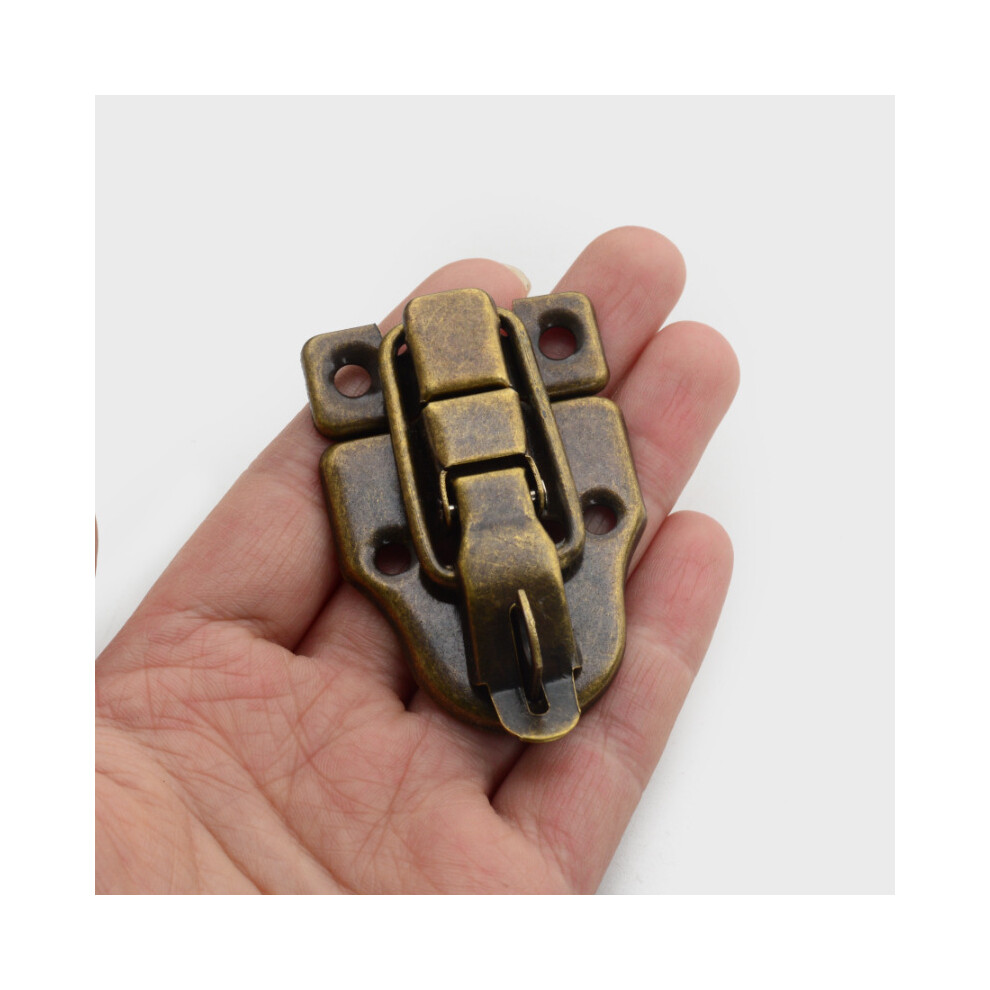 6Pcs Alloy Jewelry Box Latch Hasp Lock For Solid Wood Suitcase Drawer With Bronze Lock 9469042592255