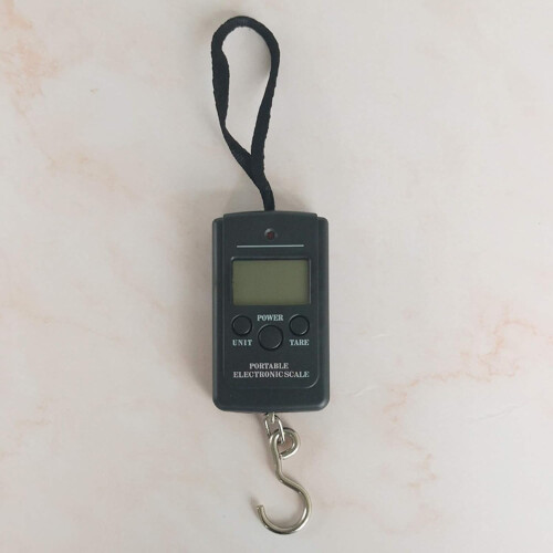 Portable Bathroom Scale with Backlit LCD Display 40kg Electronic Scale Luggage Scale (Black) 1