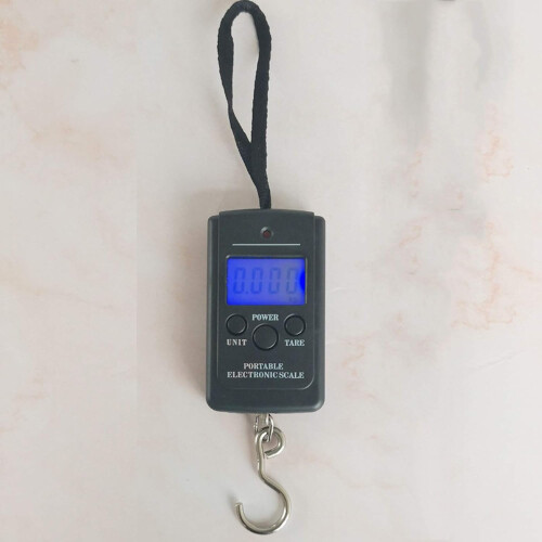 Portable Bathroom Scale with Backlit LCD Display 40kg Electronic Scale Luggage Scale (Black)