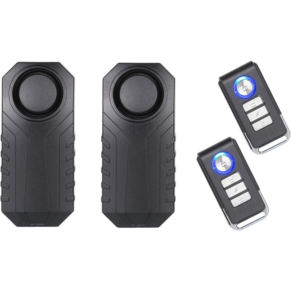 (Pack Of 2) Bike Alarm, Anti-Theft For Vehicles Motorcycle Motorbike With Remote Control, 113 Db Super Loud 9469042598080