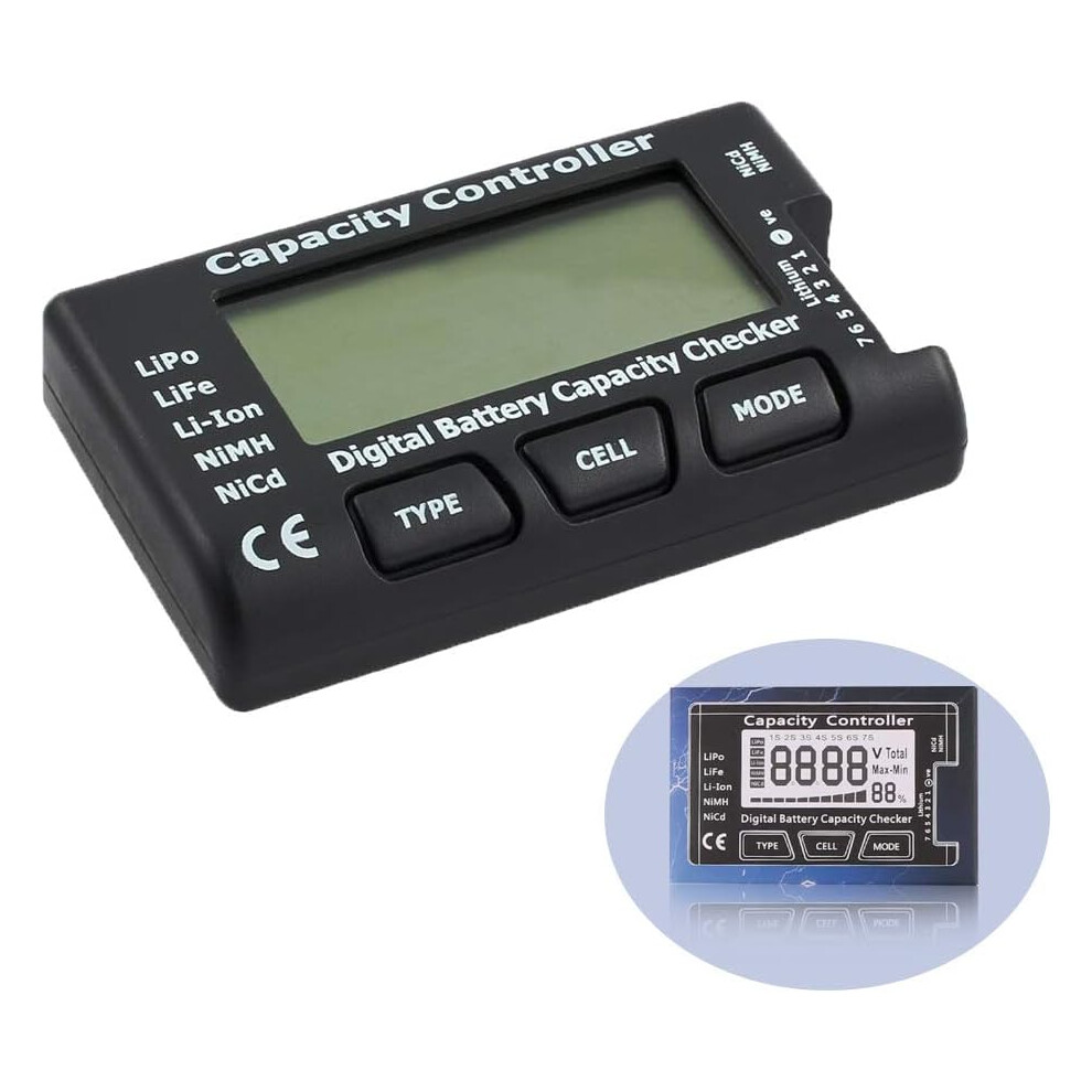 Digital Battery Capacity Tester, Battery Capacity Voltage Checker Controller Tester With Lcd Display For Lipo Life Nimh Li-Ion Rechargeable 9469042599940
